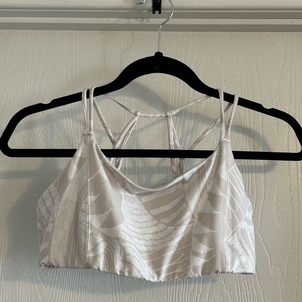 Athleta | White Patterned Strappy Crop Top | Size Medium